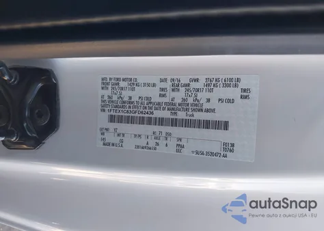 2016 Ford F-150 Xl из США, поврежденный, VIN 1FTEX1C83GFD62436